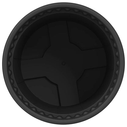 Round Flower Pot 24 pcs Black Ø 12.5 x 10 cm Plastic