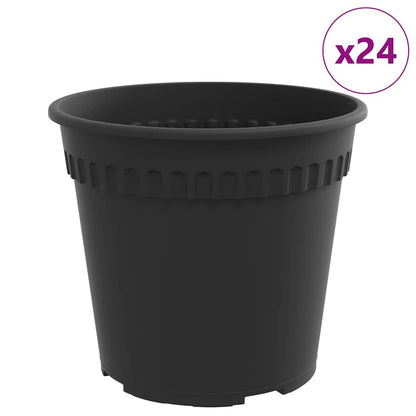 Round Flower Pot 24 pcs Black Ø 19 x 16 cm Plastic