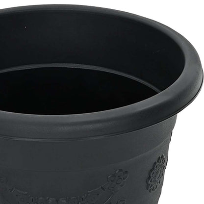 Round Flower Pot 6 pcs Black Ø 26 x 21.5 cm Plastic