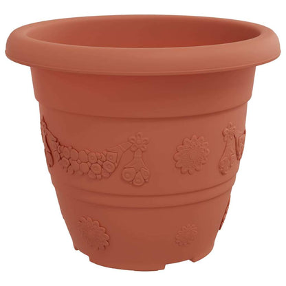 Round Flower Pot 24 pcs Brick Red Ø 22 x 18 cm Plastic