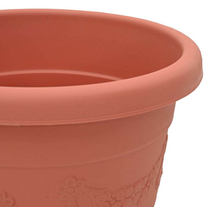 Round Flower Pot 24 pcs Brick Red Ø 26 x 21.5 cm Plastic