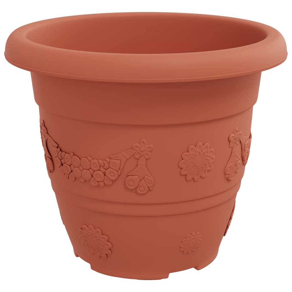 Round Flower Pot 24 pcs Brick Red Ø 26 x 21.5 cm Plastic