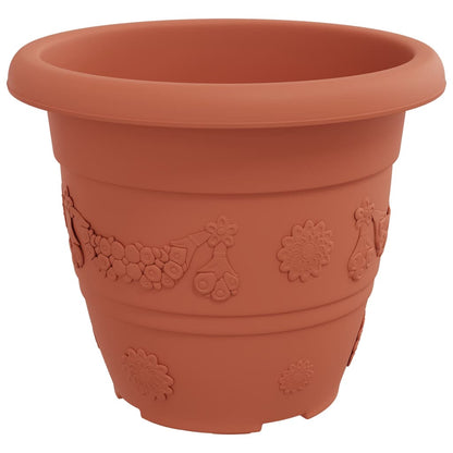 Round Flower Pot 24 pcs Brick Red Ø 26 x 21.5 cm Plastic