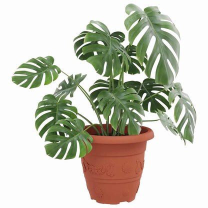 Round Flower Pot 24 pcs Brick Red Ø 26 x 21.5 cm Plastic