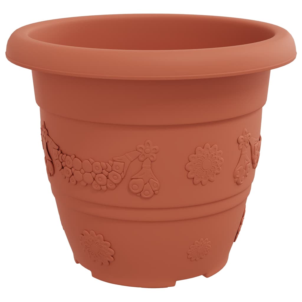Round Flower Pot 24 pcs Brick Red Ø 30 x 25 cm Plastic