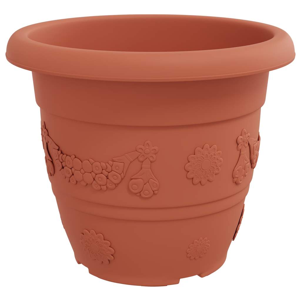 Round Flower Pot 24 pcs Brick Red Ø 34 x 28 cm Plastic