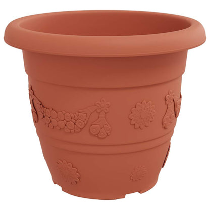 Round Flower Pot 24 pcs Brick Red Ø 34 x 28 cm Plastic