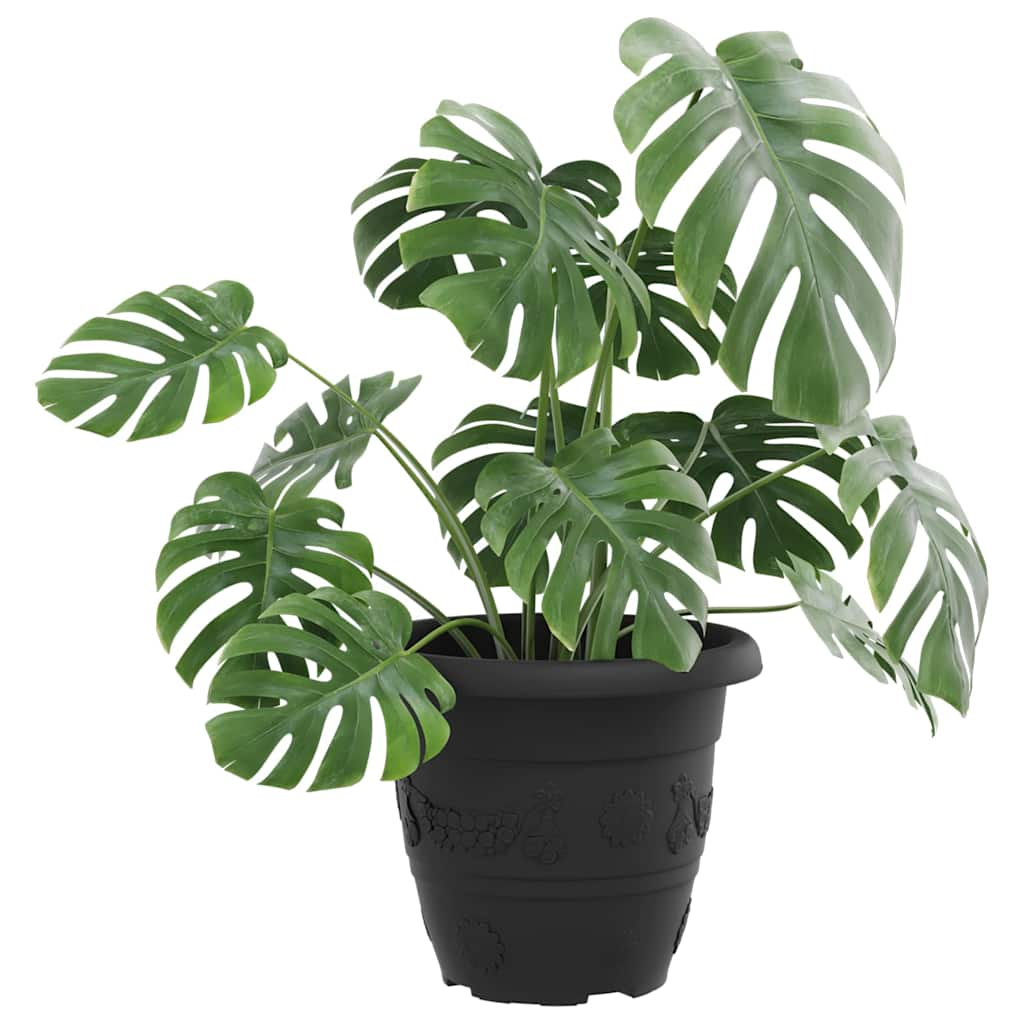 Round Flower Pot 24 pcs Black Ø 22 x 18 cm Plastic