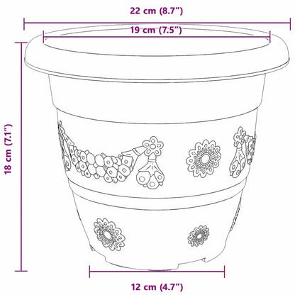 Round Flower Pot 24 pcs Black Ø 22 x 18 cm Plastic