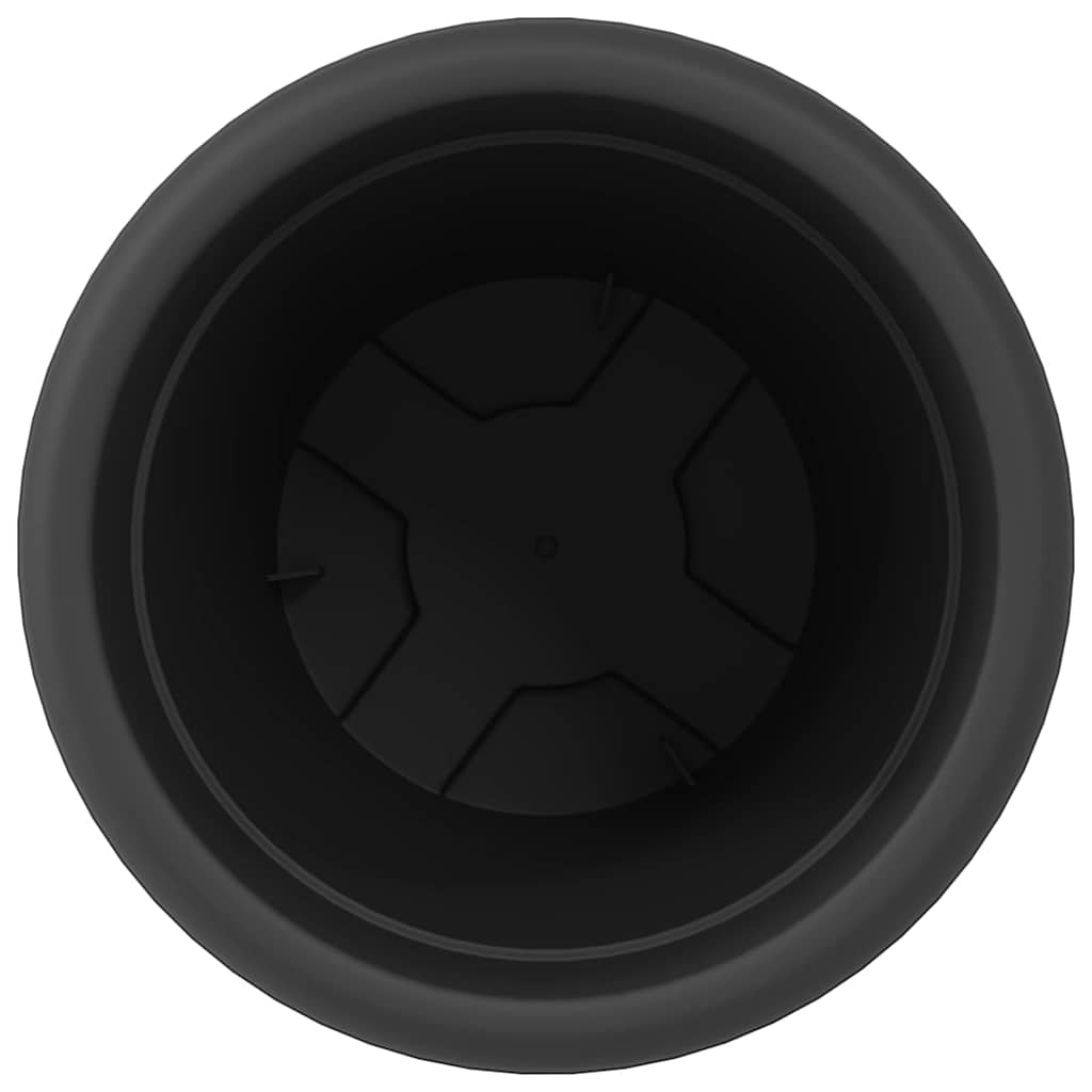 Round Flower Pot 24 pcs Black Ø 22 x 18 cm Plastic