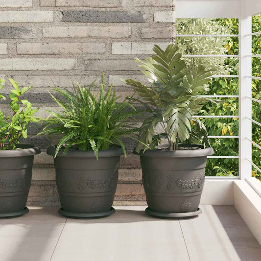 Round Flower Pot 24 pcs Black Ø 30 x 25 cm Plastic