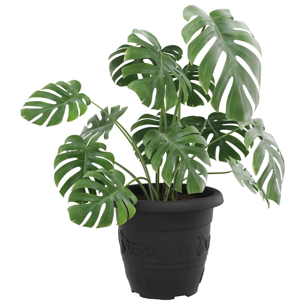 Round Flower Pot 24 pcs Black Ø 30 x 25 cm Plastic