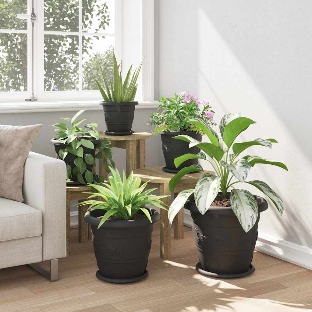 Round Flower Pot 24 pcs Black Ø 34 x 28 cm Plastic
