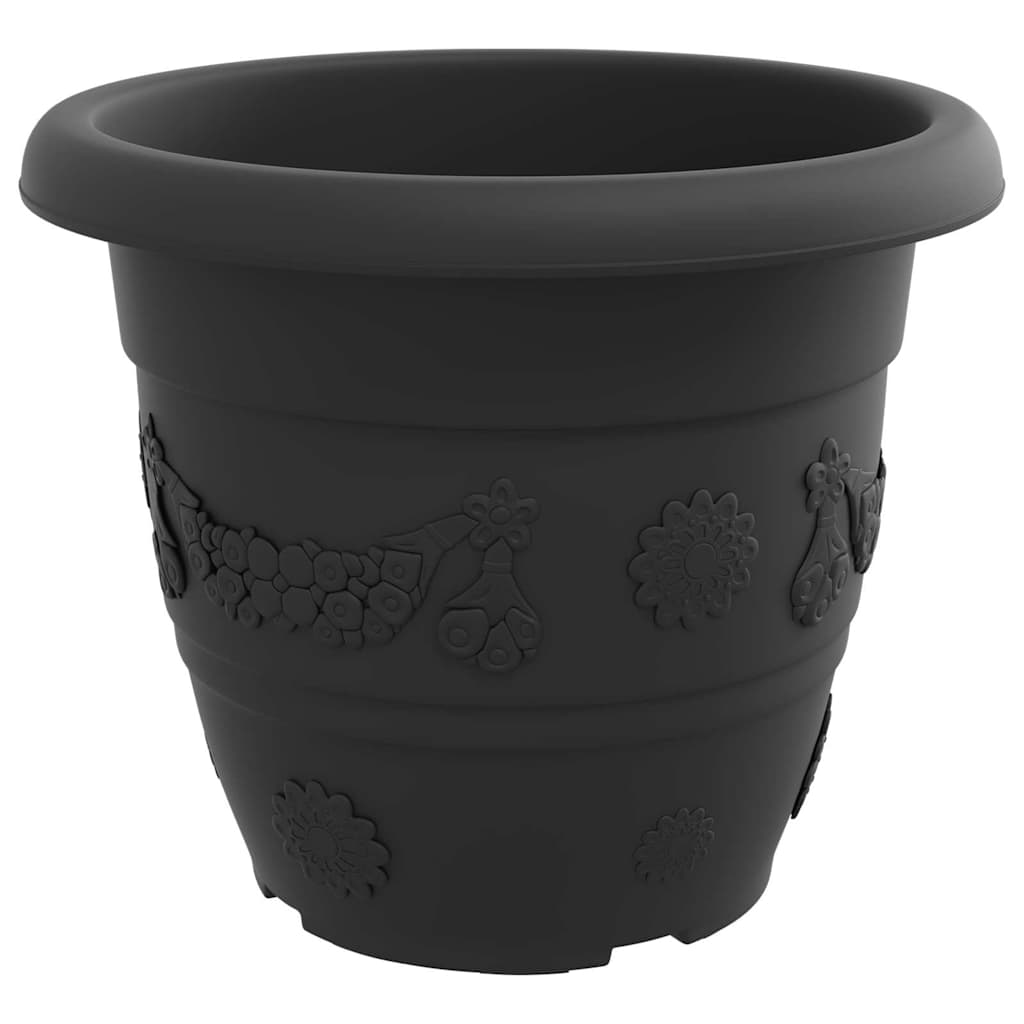 Round Flower Pot 24 pcs Black Ø 34 x 28 cm Plastic