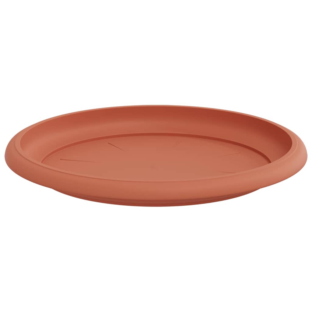 Round Flower Tray 6 pcs Brick Red Ø 19 x 2 cm Plastic