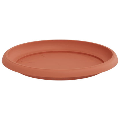 Round Flower Tray 6 pcs Brick Red Ø 21.5 x 2.5 cm Plastic