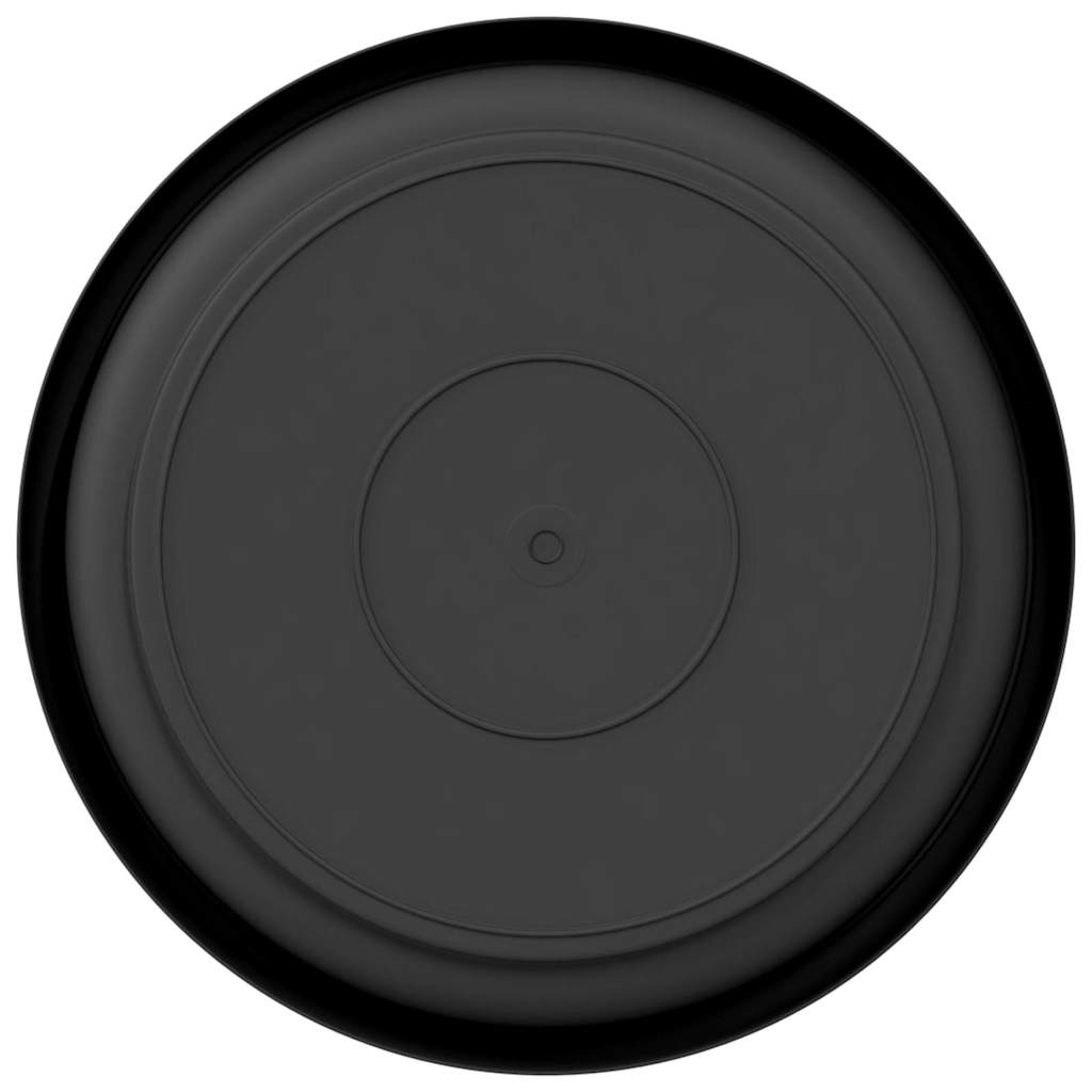 Round Flower Tray 6 pcs Black Ø 14 x 2 cm Plastic