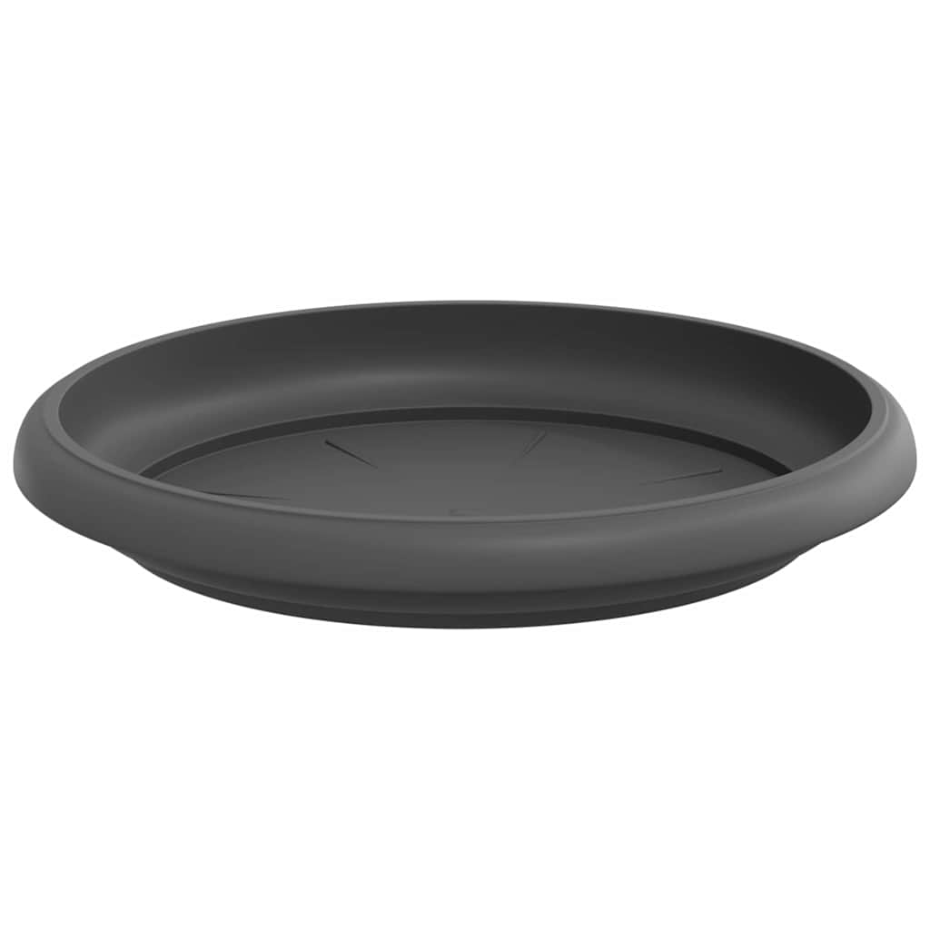 Round Flower Tray 6 pcs Black Ø 15.5 x 2 cm Plastic