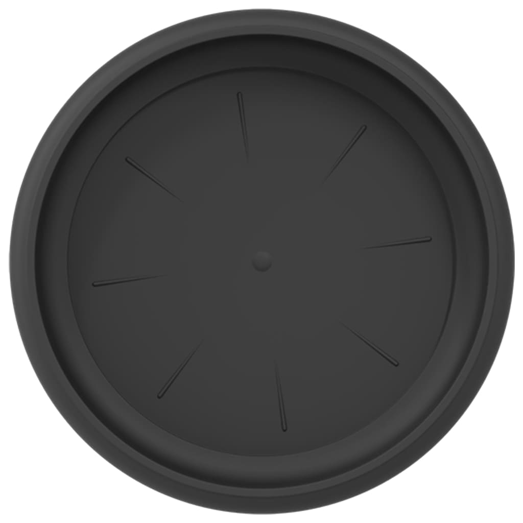 Round Flower Tray 6 pcs Black Ø 17.5 x 2 cm Plastic