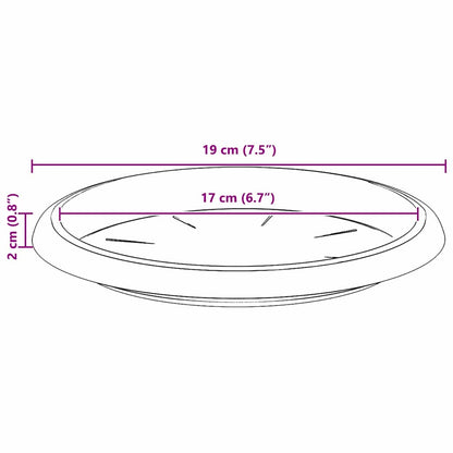 Round Flower Tray 6 pcs Black Ø 19 x 2 cm Plastic