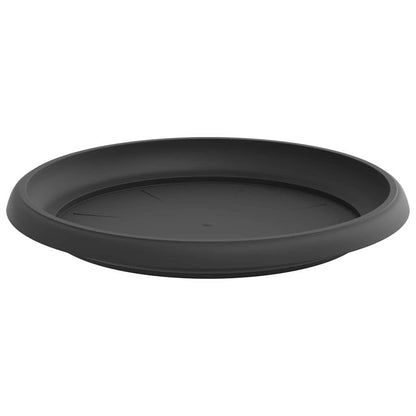 Round Flower Tray 6 pcs Black Ø 21.5 x 2.5 cm Plastic