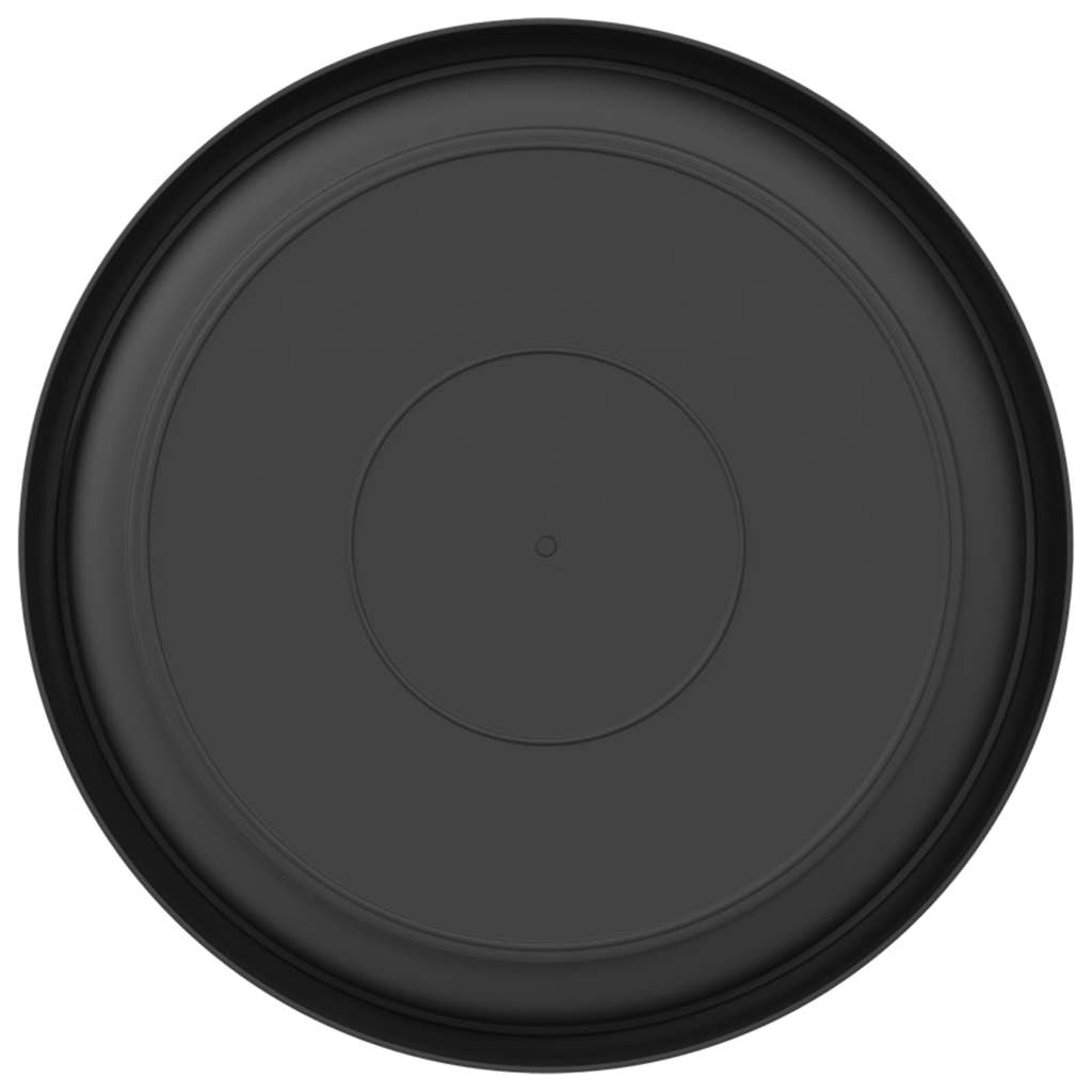 Round Flower Tray 6 pcs Black Ø 21.5 x 2.5 cm Plastic