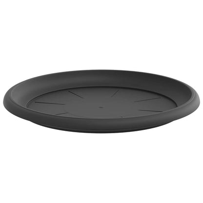 Round Flower Tray 6 pcs Black Ø 27 x 2.5 cm Plastic