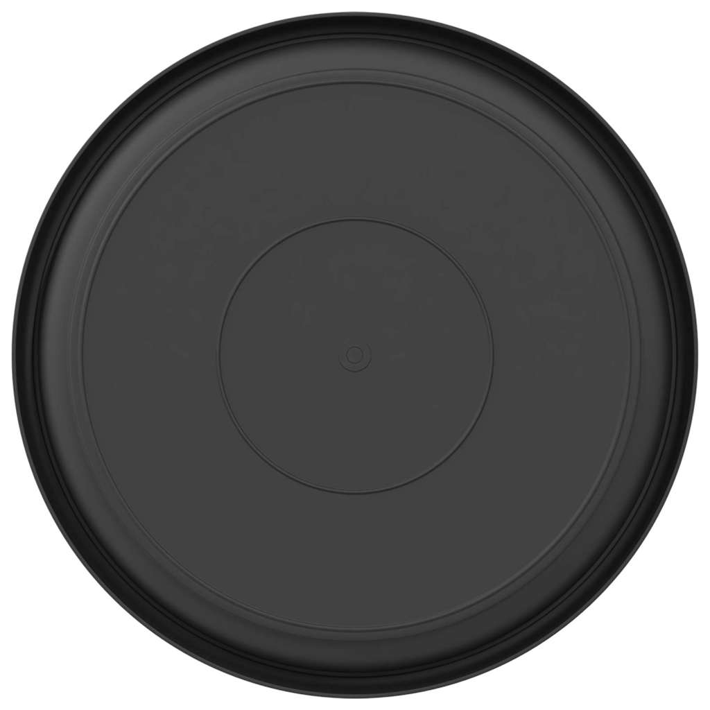 Round Flower Tray 6 pcs Black Ø 27 x 2.5 cm Plastic