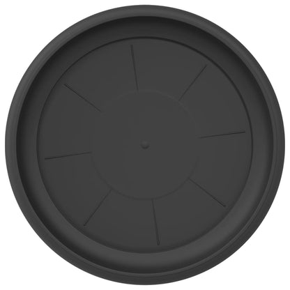 Round Flower Tray 6 pcs Black Ø 27 x 2.5 cm Plastic