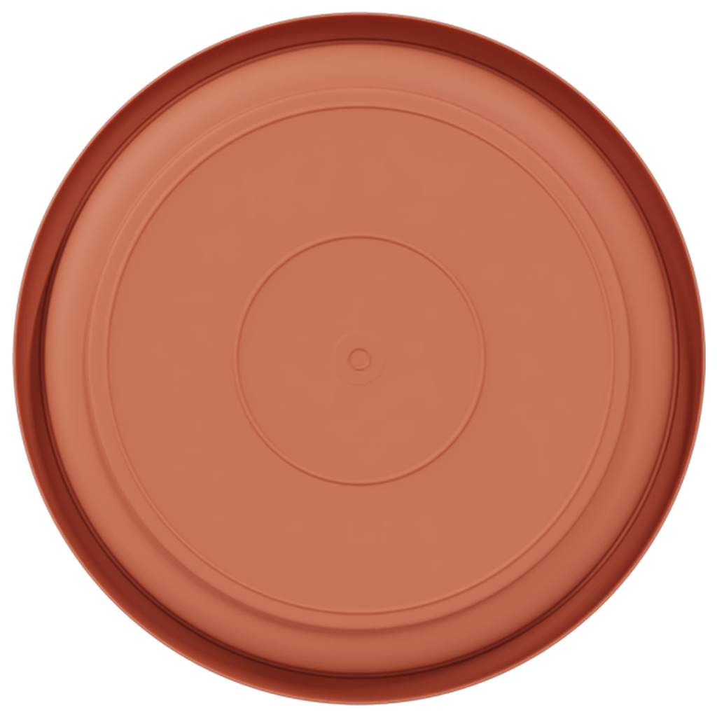 Round Flower Tray 24 pcs Brick Red Ø 17.5 x 2 cm Plastic