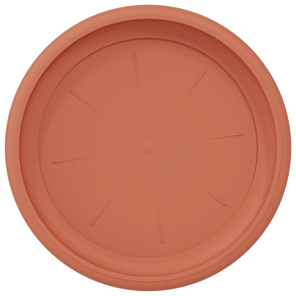 Round Flower Tray 24 pcs Brick Red Ø 19 x 2 cm Plastic