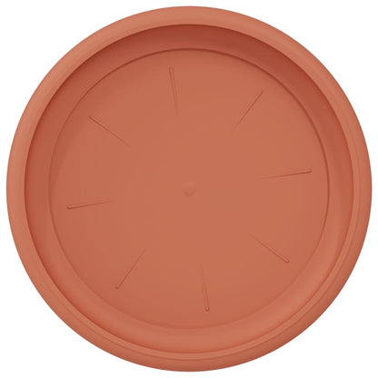 Round Flower Tray 24 pcs Brick Red Ø 19 x 2 cm Plastic