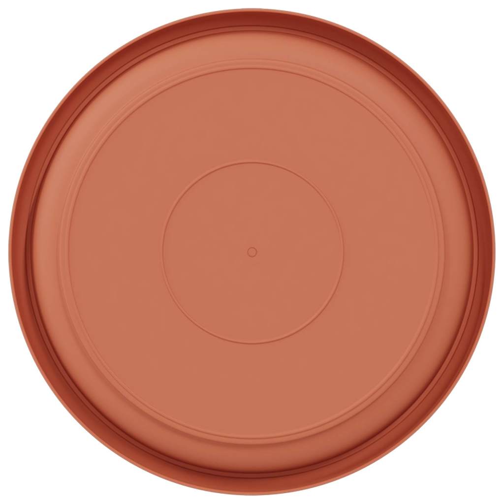 Round Flower Tray 24 pcs Brick Red Ø 21.5 x 2.5 cm Plastic