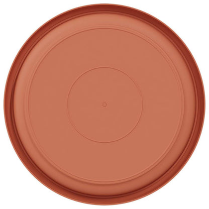 Round Flower Tray 24 pcs Brick Red Ø 21.5 x 2.5 cm Plastic