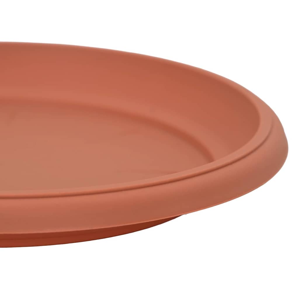 Round Flower Tray 24 pcs Brick Red Ø 23.5 x 2.5 cm Plastic