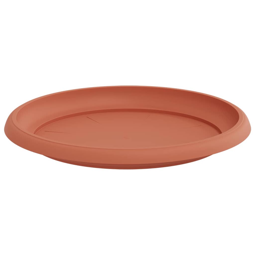 Round Flower Tray 24 pcs Brick Red Ø 23.5 x 2.5 cm Plastic