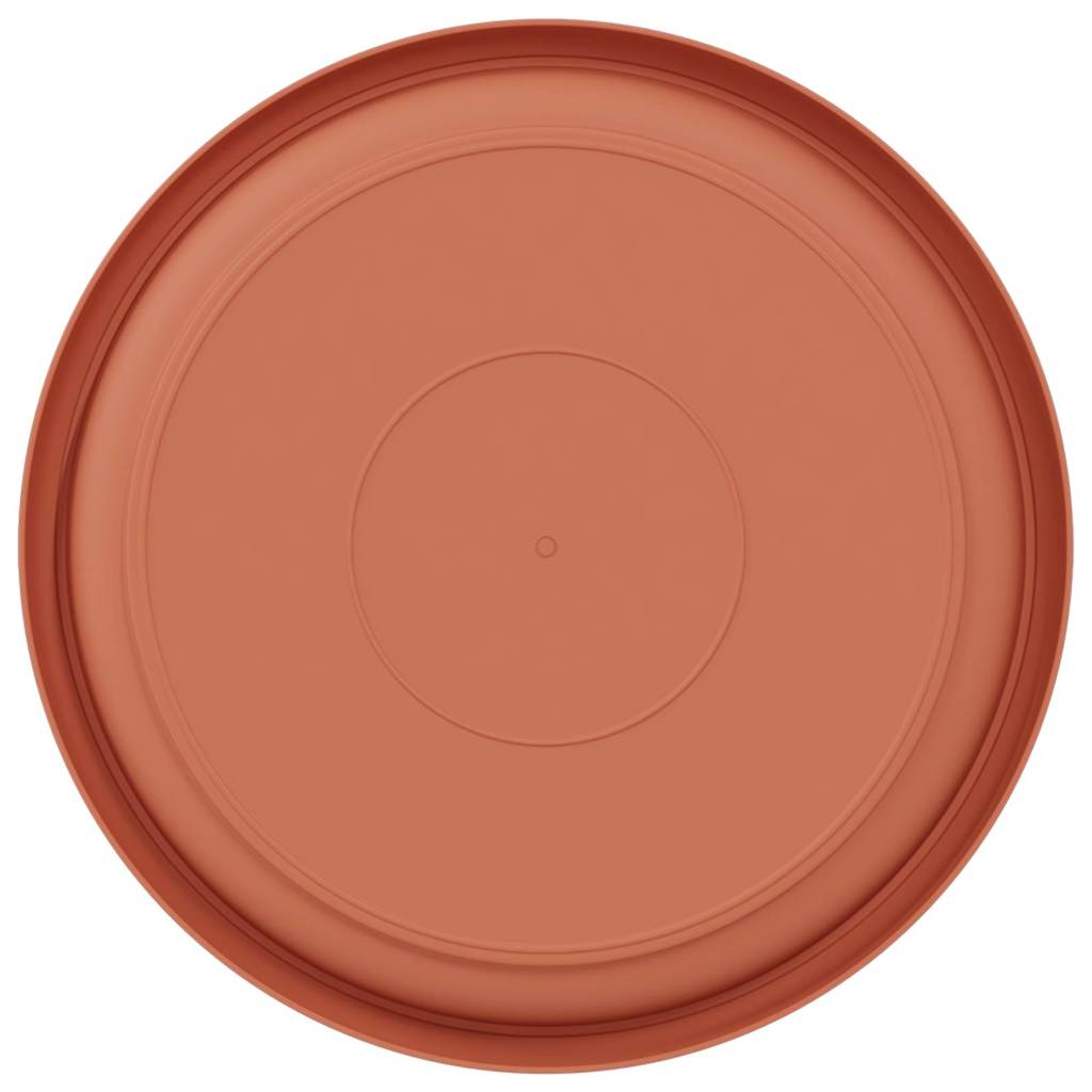 Round Flower Tray 24 pcs Brick Red Ø 23.5 x 2.5 cm Plastic