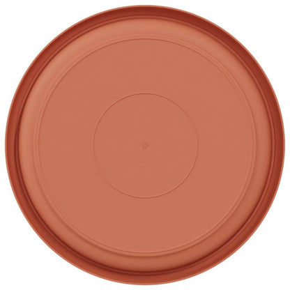 Round Flower Tray 24 pcs Brick Red Ø 23.5 x 2.5 cm Plastic