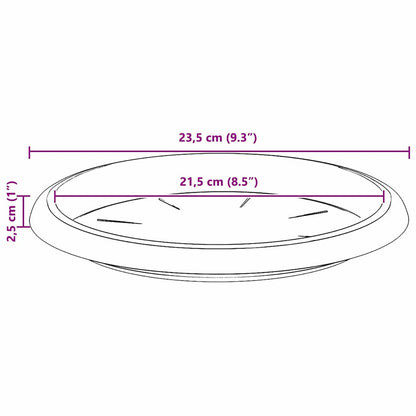 Round Flower Tray 24 pcs Brick Red Ø 23.5 x 2.5 cm Plastic