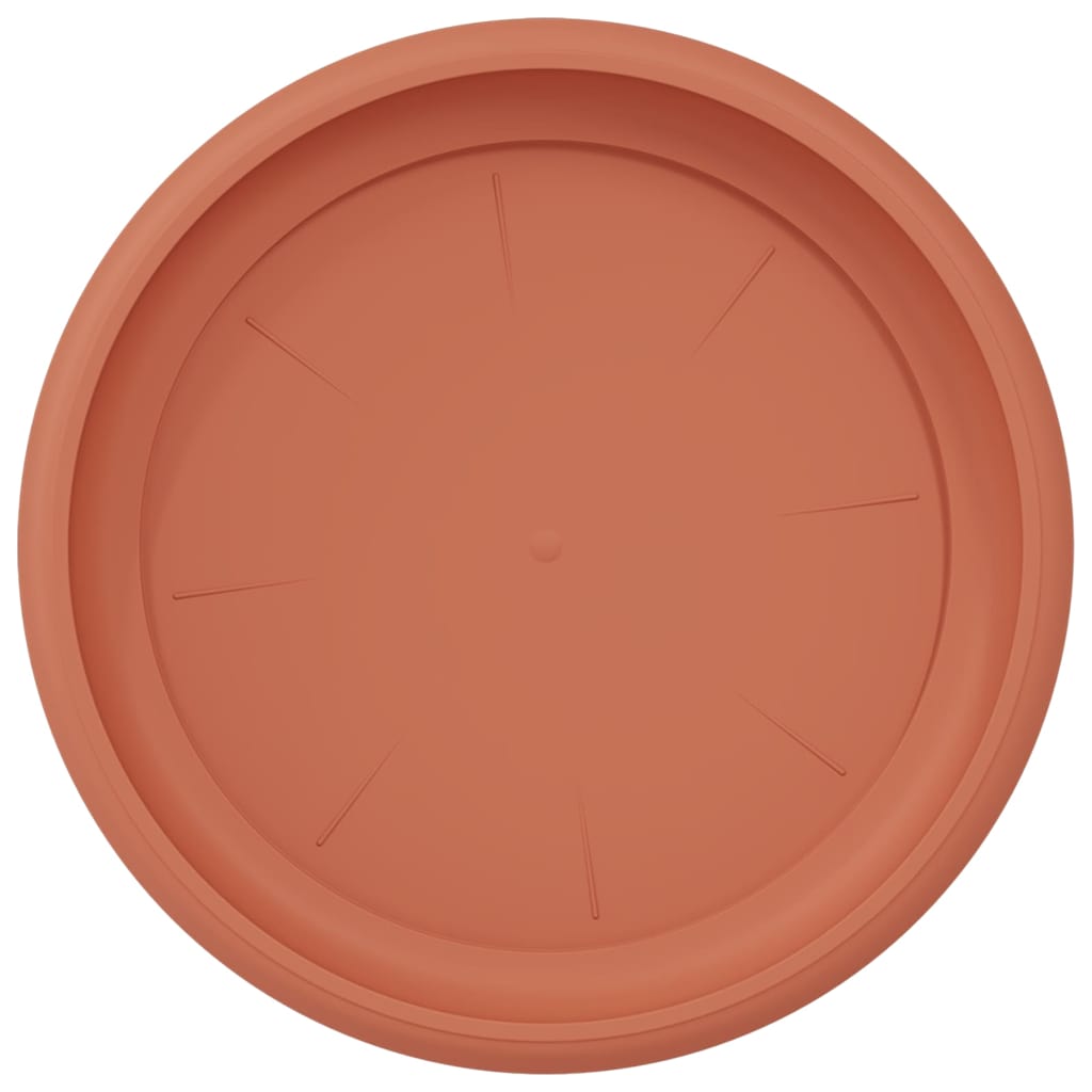 Round Flower Tray 24 pcs Brick Red Ø 23.5 x 2.5 cm Plastic