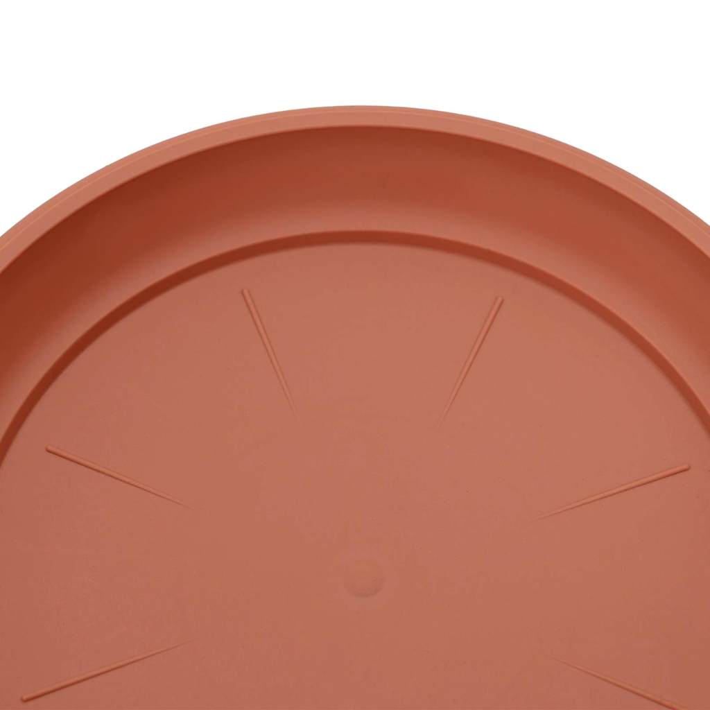 Round Flower Tray 24 pcs Brick Red Ø 27 x 2.5 cm Plastic