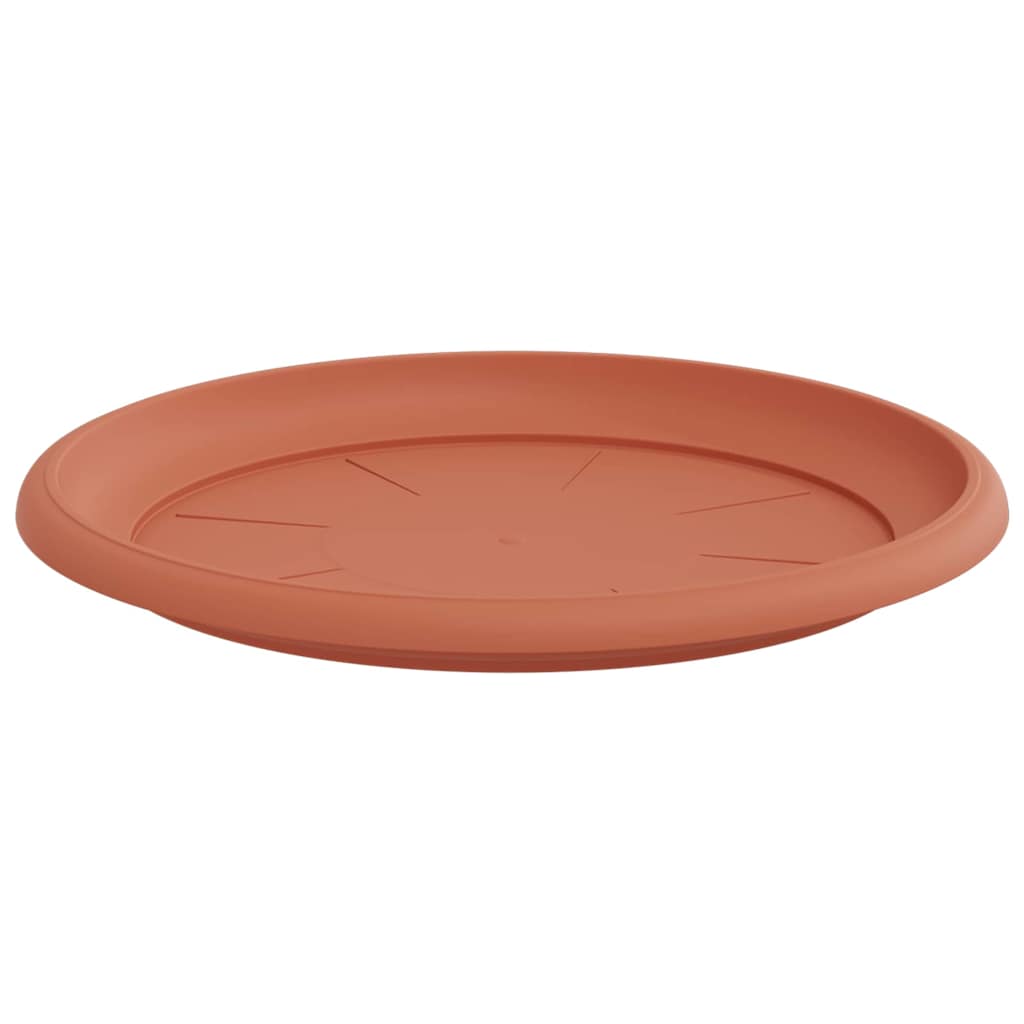Round Flower Tray 24 pcs Brick Red Ø 27 x 2.5 cm Plastic