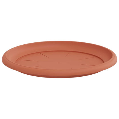 Round Flower Tray 24 pcs Brick Red Ø 27 x 2.5 cm Plastic