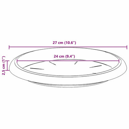 Round Flower Tray 24 pcs Brick Red Ø 27 x 2.5 cm Plastic