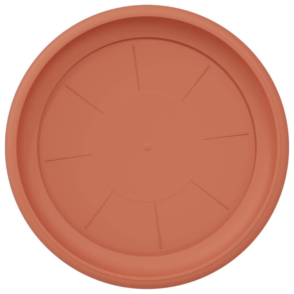 Round Flower Tray 24 pcs Brick Red Ø 27 x 2.5 cm Plastic