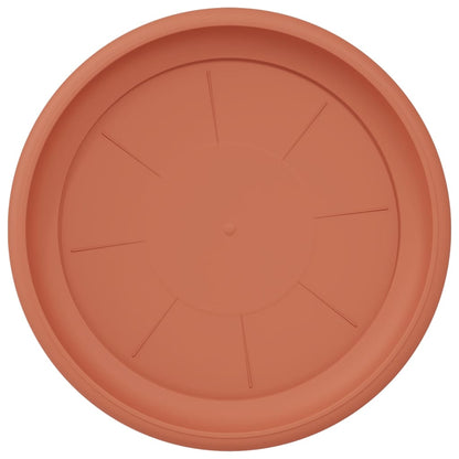 Round Flower Tray 24 pcs Brick Red Ø 27 x 2.5 cm Plastic