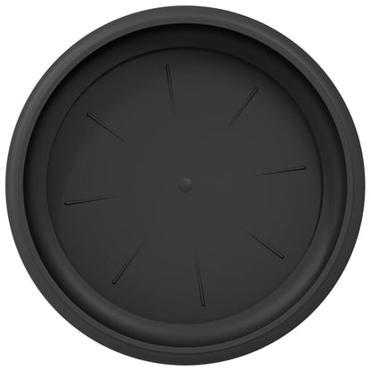 Round Flower Tray 24 pcs Black Ø 14 x 2 cm Plastic