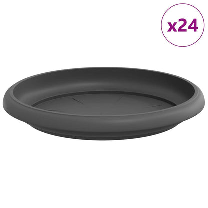 Round Flower Tray 24 pcs Black Ø 15.5 x 2 cm Plastic