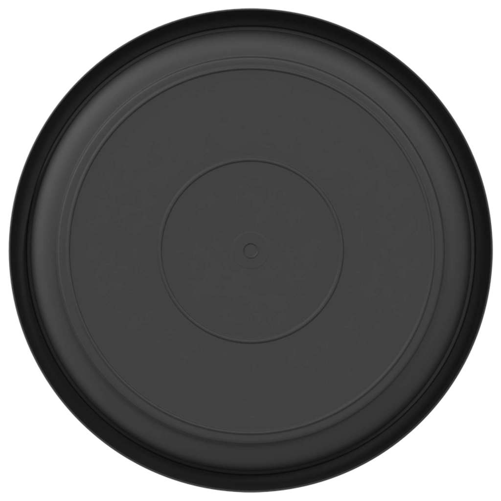 Round Flower Tray 24 pcs Black Ø 19 x 2 cm Plastic