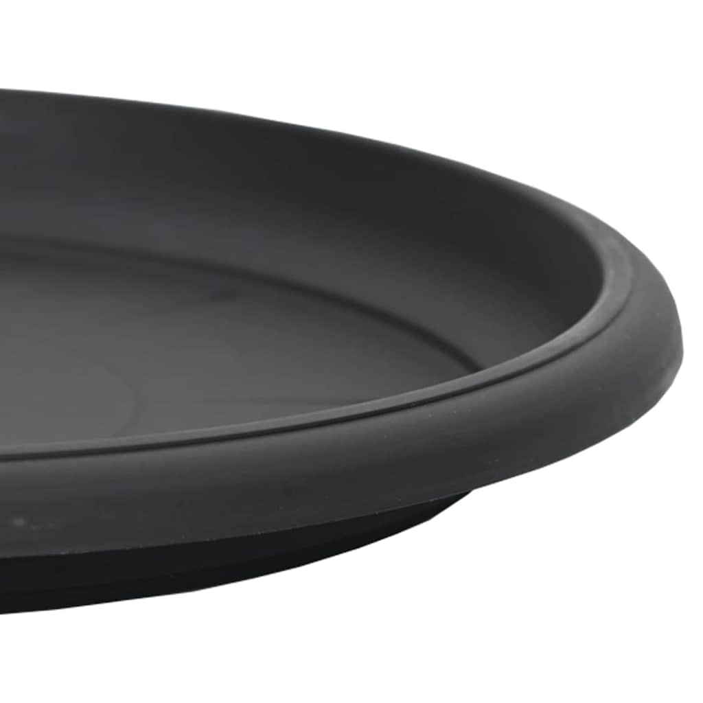 Round Flower Tray 24 pcs Black Ø 21.5 x 2.5 cm Plastic